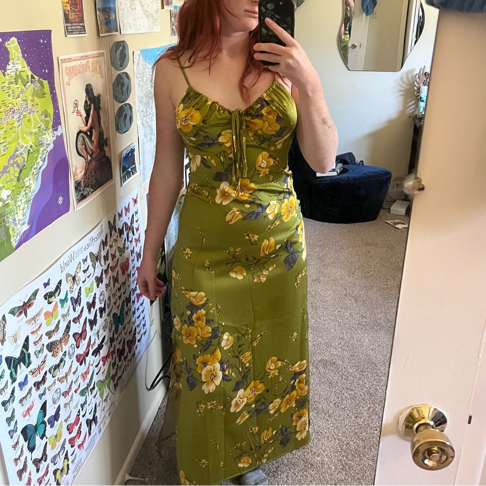 Green Floral Maxi Dress